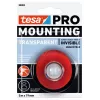 Ruban de montage double face en mousse acrylique tesa Mounting PRO Transparent 66965-00001-00, 5 m x 19 mm, supporte jusqu'à 10 kg/m, résistant aux UV et à l'humidité, pour intérieur et extérieur