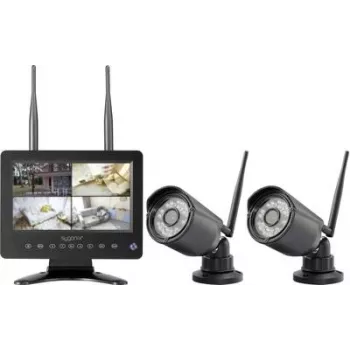 Sygonix ensemble de caméras de surveillance sans fil avec 2 caméras, 1280 x 720 pixels, 2,4 GHz, moniteur 7