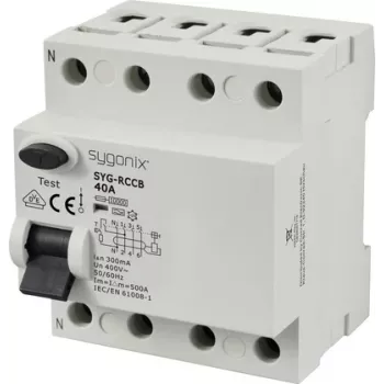 Sygonix SY-6438022 interrupteur différentiel 4 pôles 40 A 300 mA type A 400 V 10 kA
