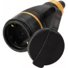 Sygonix SY-6618484 Schuko Safety Contact Coupling TPE PC 250 V/AC Black Orange IP44