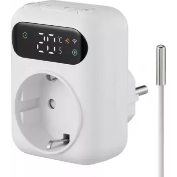 Thermostat intermédiaire Sygonix SY-6824096 avec programme hebdomadaire, 16 A, 3680 W, LCD, protection antigel, sécurité enfant, blanc