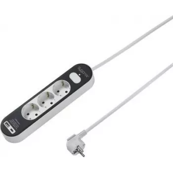 Multiprise 6 prises avec interrupteur SYGONIX SY-4755366, blanc/gris, 1,5 m