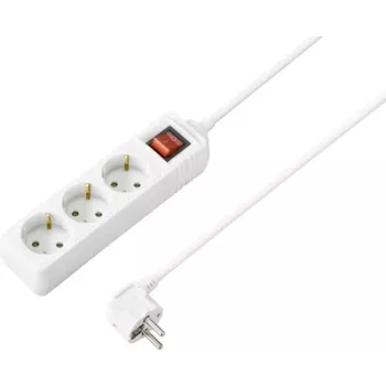 Multiprise 6 prises avec interrupteur lumineux Sygonix SY-4890986, câble 1,5 m, blanche