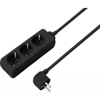 Multiprise sans interrupteur SYGONIX SY-4892462, 6 prises Schuko, câble 1,5 m, noire