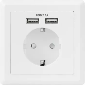 Prise encastrée Sygonix SY-5045294 avec protection accrue contre les contacts et sortie de charge USB IP20