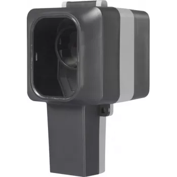 Prise en saillie 1 prise Sygonix SY-6670746, verrouillable, fiches pivotantes, IP55, gris