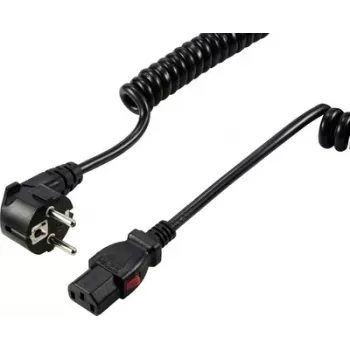 Câble d'alimentation verrouillable pour appareil froid Sygonix SY-6733074 CEE 7/7 vers IEC C13 3 m noir