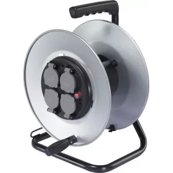 Enrouleur de câble vide Sygonix SY-6746422 50 m noir/bleu