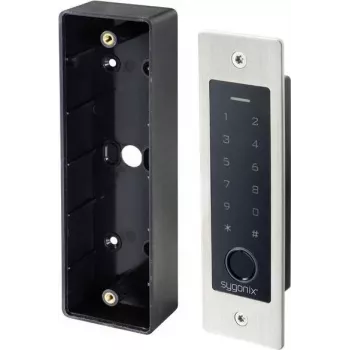 Système de contrôle d'accès à empreinte digitale/RFID Sygonix SY-5231014 encastré avec clavier rétroéclairé, 12-18 V DC, IP55