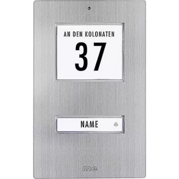 M-E MODERN-ELECTRONICS KT 1-EG plaque de sonnette, acier inoxydable, 1 bouton, IP44, LED blanche