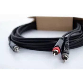 Câble adaptateur audio en Y Cordial 14857 jack 3,5 mm vers 2 RCA 5 m noir