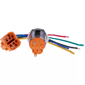 Interrupteur à bouton-poussoir à verrouillage JOY-IT BUTTON22A-L-RD, 250 V AC, 3 A, SPST-NO, rouge, IP67, IK10