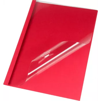 Chemises à reliure thermique LMG A4 rouge aspect cuir 1,5 mm dos, capacité 50 feuilles, pack de 50 LMG-BMDLM-RO-R1,5