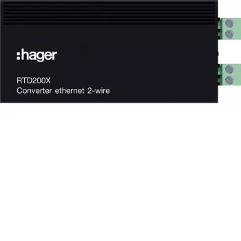 Convertisseur IP vers 2 fils Hager RTD200X pour interphones de porte