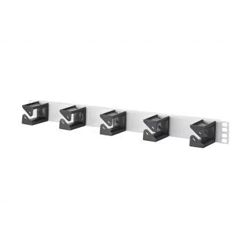 Panneau de gestion des câbles METZ CONNECT BTR 1U pour rack, 5 anneaux, noir 130894-01-03-E