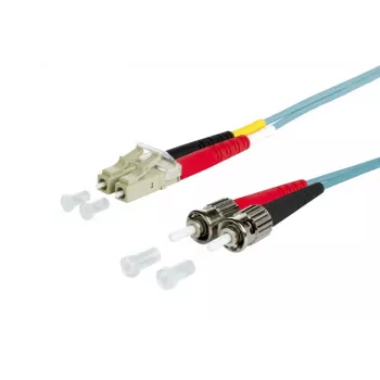 Câble de brassage fibre optique METZ OpDAT 151J1JOAOA0E LC duplex vers ST OM3 multimode, 10 m