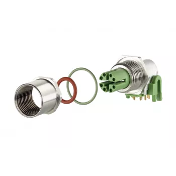 METZ CONNECT MMT471A315-0003 M12 PCB Socket, X-Coded, 8-Pole, IP67, 90° Angled, in Parts