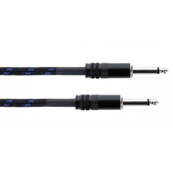 Cordial 14770 Mono Jack Audio Cable 6.3mm TS to 6.3mm TS 5m Black/Blue Textile
