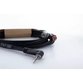 Cordial 14858 Câble adaptateur audio Y jack stéréo 3,5 mm vers 2x RCA phono, 1 m, câble double PVC noir