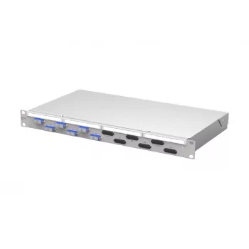 METZ CONNECT VIK 6xSC-D OS2 Panneau de brassage fibre optique, montage en rack 1U, 12 fibres, monomode, gris clair 150450E206-F