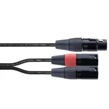 Cordial EY 0,3 m Câble adaptateur Y XLR - 1x XLR femelle vers 2x XLR mâle, noir 14880