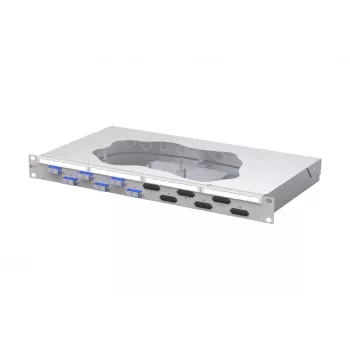 Panneau de brassage à épissures fibre optique METZ CONNECT 6 ports SC-D OS2, 1U, 12 fibres, gris clair 150459E206-F