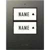 m-e modern-electronics 41305 Wireless Doorbell Transmitter with Illuminated Push Button and Nameplate, White/Silver