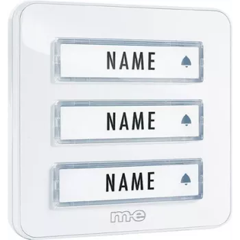 Panneau de boutons de sonnette M-E MODERN-ELECTRONICS KTA-3 W pour 3 familles, blanc