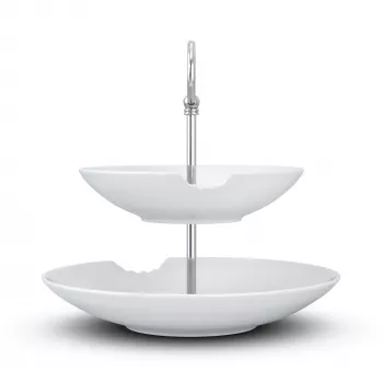 FIFTYEIGHT PRODUCTS BHS FIFTYEIGHT Food-Tempel assiette creuse 2 niveaux avec bouchée (T023501) – ensemble de 2 bols en porcelaine, 500 ml, blanc