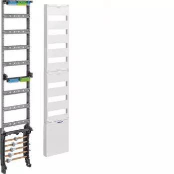 Module d'assemblage de distribution Hager ZH53XS, 12 TE, 7 rangées, blocs de bornes N+PE, gris clair