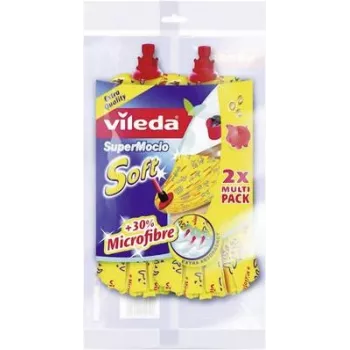Vileda SuperMocio Soft recharge de tête de balai à franges, pack de 2, 11099