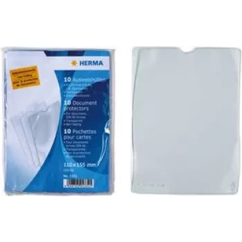 Pochette documentaire HERMA 1333 en polypropylène transparent, 155 x 220 mm, résistante à la déchirure, sécurité documentaire, découpe pouce, lot de 1