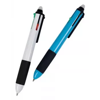 WEDO 4-Colour Erasable Ballpoint Pen with Integrated Eraser, Display Box of 12 256 4499