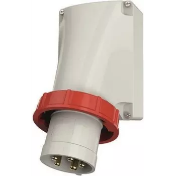 Prise mobile CEE MENNEKES 5 pôles 125 A 400 V 6h IP67 coudée bornes à vis rouge