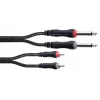 Câble audio Cordial 14840 jack mono 6,3 mm vers RCA 1,5 m noir