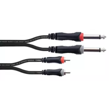 Câble audio Cordial 14840 jack mono 6,3 mm vers RCA 1,5 m noir