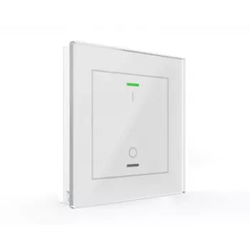 MDT BE-GTL1TW.B1 Glass Push-Button Sensor II Light, 1-gang, RGBW Status LED, Temperature Sensor, White