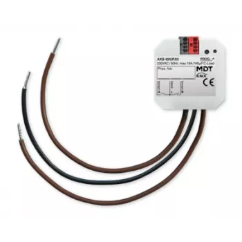 Actionneur de commutation MDT 2 voies encastré, 16 A, 230 V AC, C-Load, Standard, KNX AKS-02UP.03