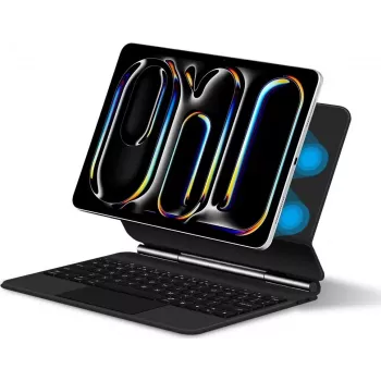 DIGISTOR HK ESR Étui clavier pour iPad Pro 13 pouces (M4, 2024) avec support magnétique réglable, housse de protection amovible, série Rebound 360, gris