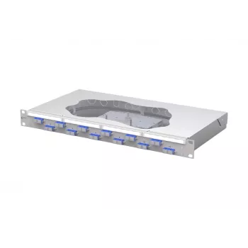Panneau de brassage à épissures fibre optique fixe METZ CONNECT OpDAT, 12x SC-Duplex OS2, 1U, gris clair 150459E212-F