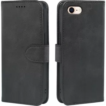 Étui portefeuille à rabat en cuir Premium AIMOYU pour iPhone SE (2022/2020), iPhone 8/7 - noir
