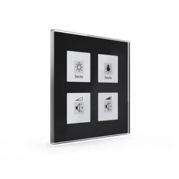Bouton-poussoir en verre MDT BE-GT04S.01 Plus 4 voies noir