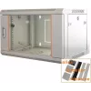 Baie réseau 19 pouces IT-BUDGET SWA - 4U - 570 x 350 mm - porte vitrée - panneaux latéraux amovibles - montage mural et au sol - ensemble d'accessoires - gris clair (90ITB19WS4635GG)