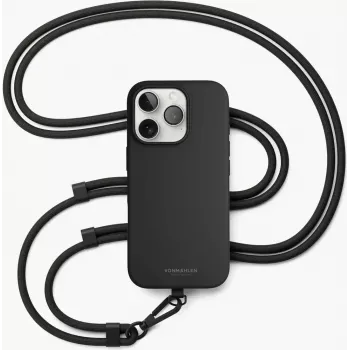 Chaîne de téléphone universelle VONMAEHLEN Infinity Go noire – réglable jusqu'à 150 cm