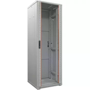 Baie serveur 19 pouces IT-BUDGET SRK - 42U - LxP 600x1000 mm - porte vitrée/pleine tôle - montée - gris clair (99ITB19SRK42610GGNM)