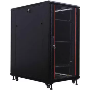 Baie serveur 19 pouces IT-BUDGET SRK - 27U - 800x1000 mm - porte vitrée/acier - passe-câbles - flatpack - noire 90ITB19SRK27810GSN