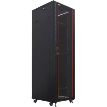 Baie réseau 19 pouces IT-BUDGET SRK - 42U - 600x800 mm - porte vitrée/acier - montée - noire (99ITB19SRK4268GSNM)