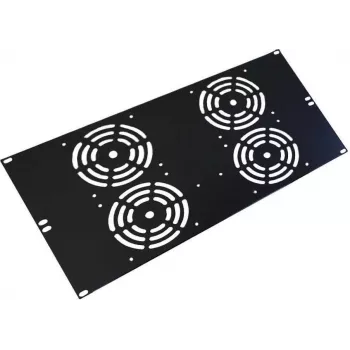 Panneau de ventilation 19 pouces IT-BUDGET pour 4 ventilateurs - 120x120 mm - 6U - noir (90ITBSRK19XNOFAN4S)