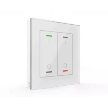 Bouton-poussoir en verre MDT BE-GTL2TW.B1 Light II 2 voies RGBW avec capteur de température blanc
