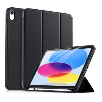 Étui DIGISTOR HK drivego pour iPad 11e génération A16 2025 / 10e génération 2022 (11/10,9 pouces) avec porte-stylet, support trifold, veille/réveil automatique, coque TPU flexible pour iPad 10e gén./11e gén., noir